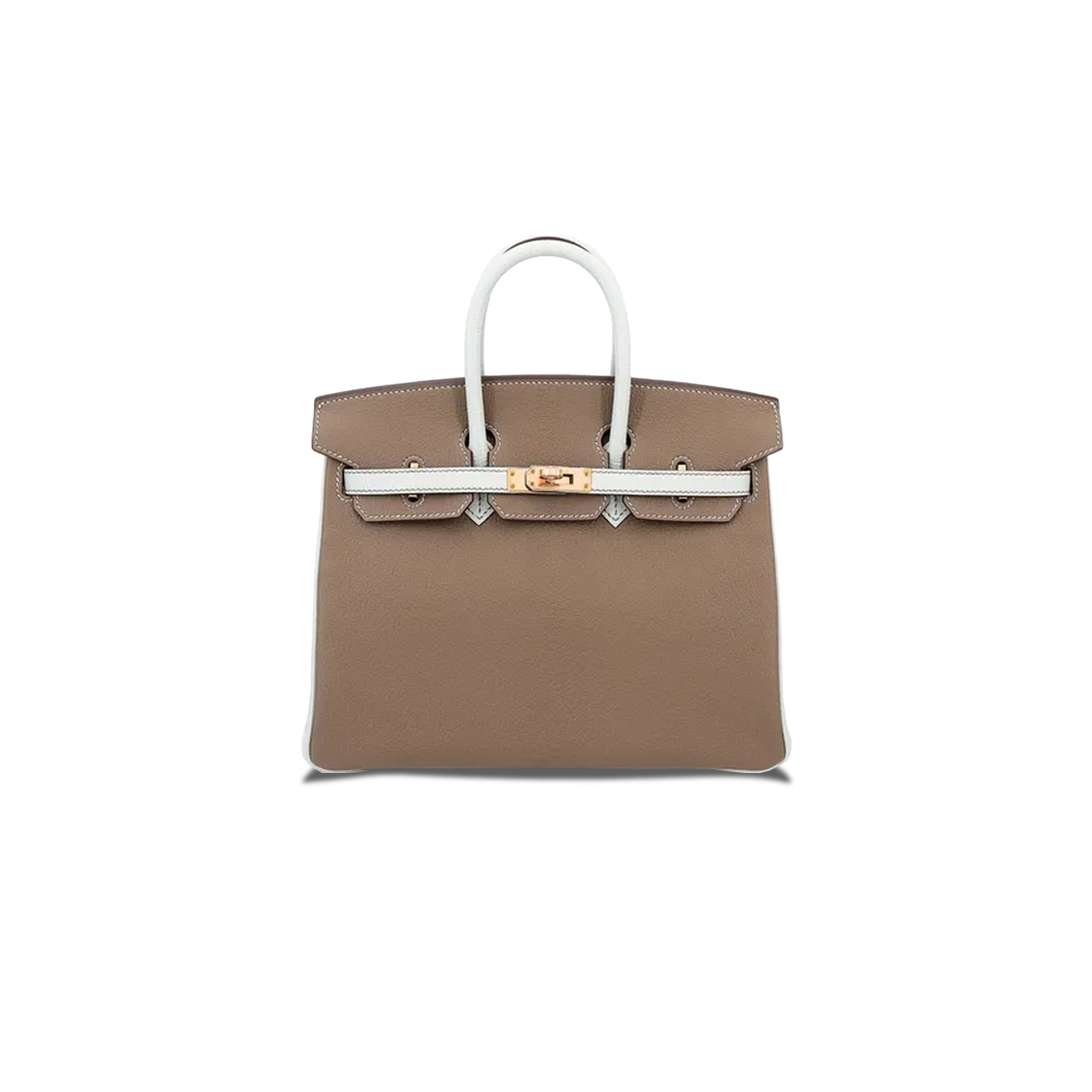 HERMES MASTER BIRKIN 30 EPSOM ELEPHANT GREY AND MILKSHAKE WHITE WITH GOLD BUCKLE MSBK3015501 (30*23*15cm)